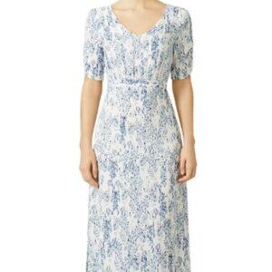 Blue Floral Maxi Dress Women’s Size 4 Anthropologie Wedding Guest Flowy